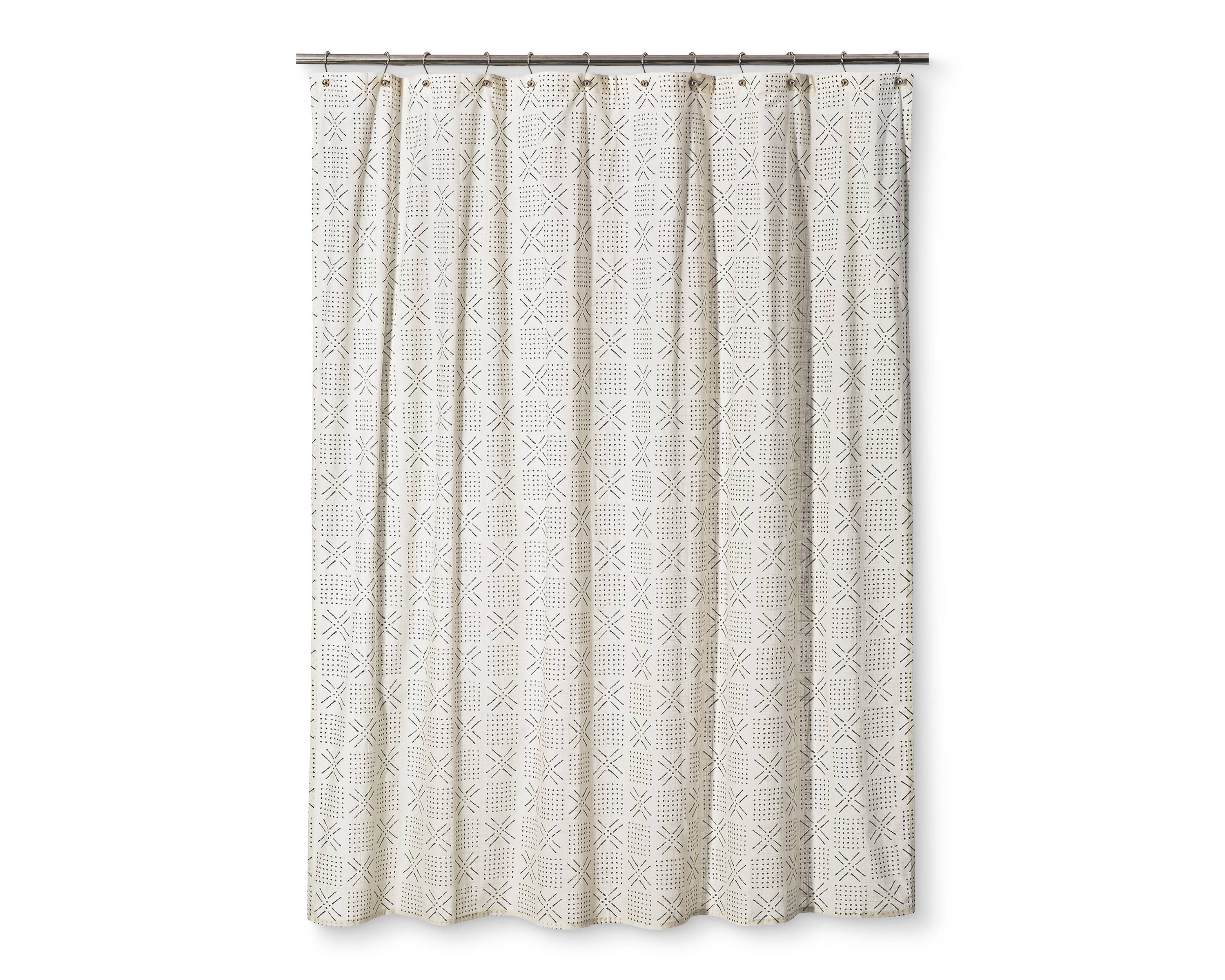 threshold shapes sour cream shower curtain