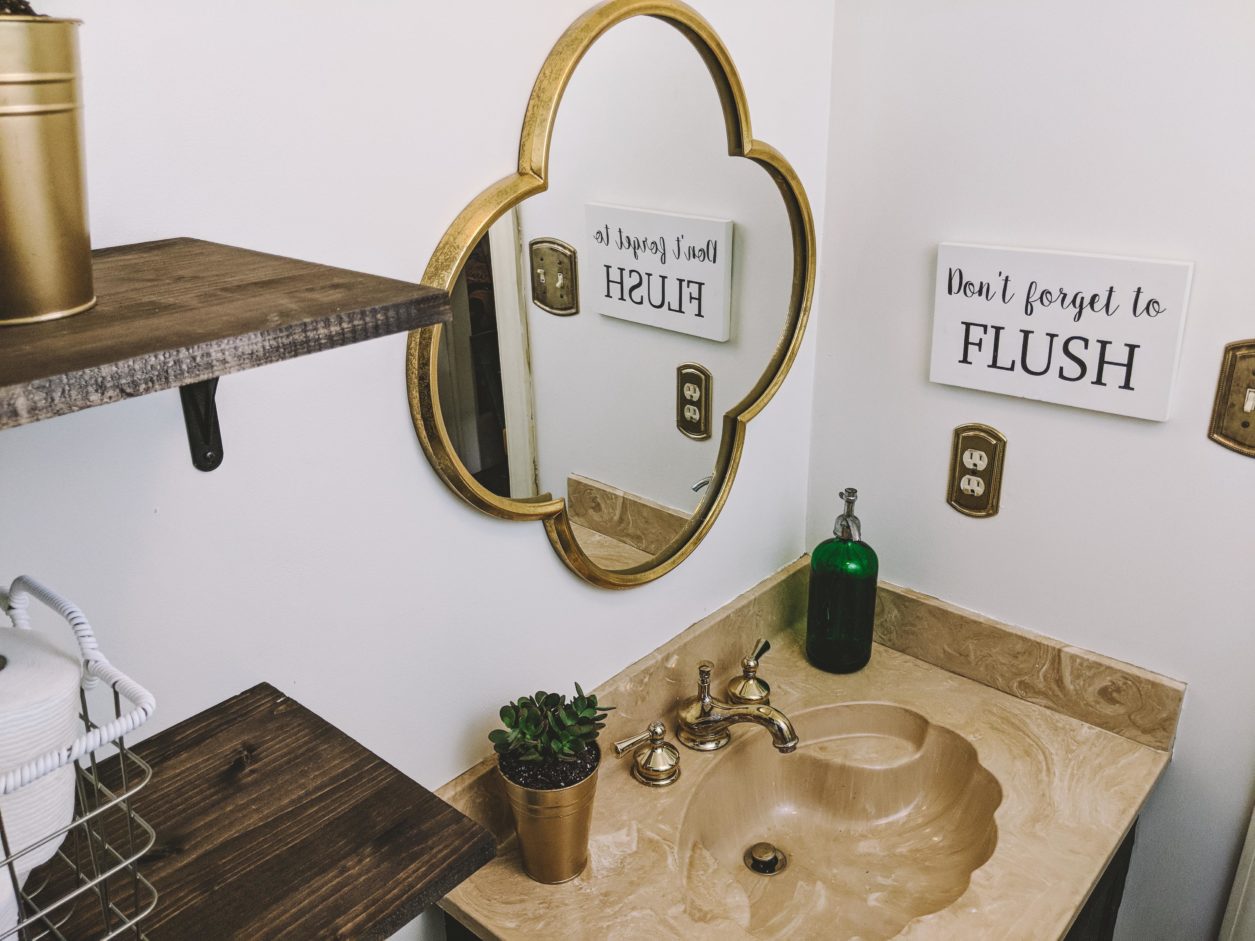 Budget Powder Room Makeover Crystal Holliday with The Holliday Collective