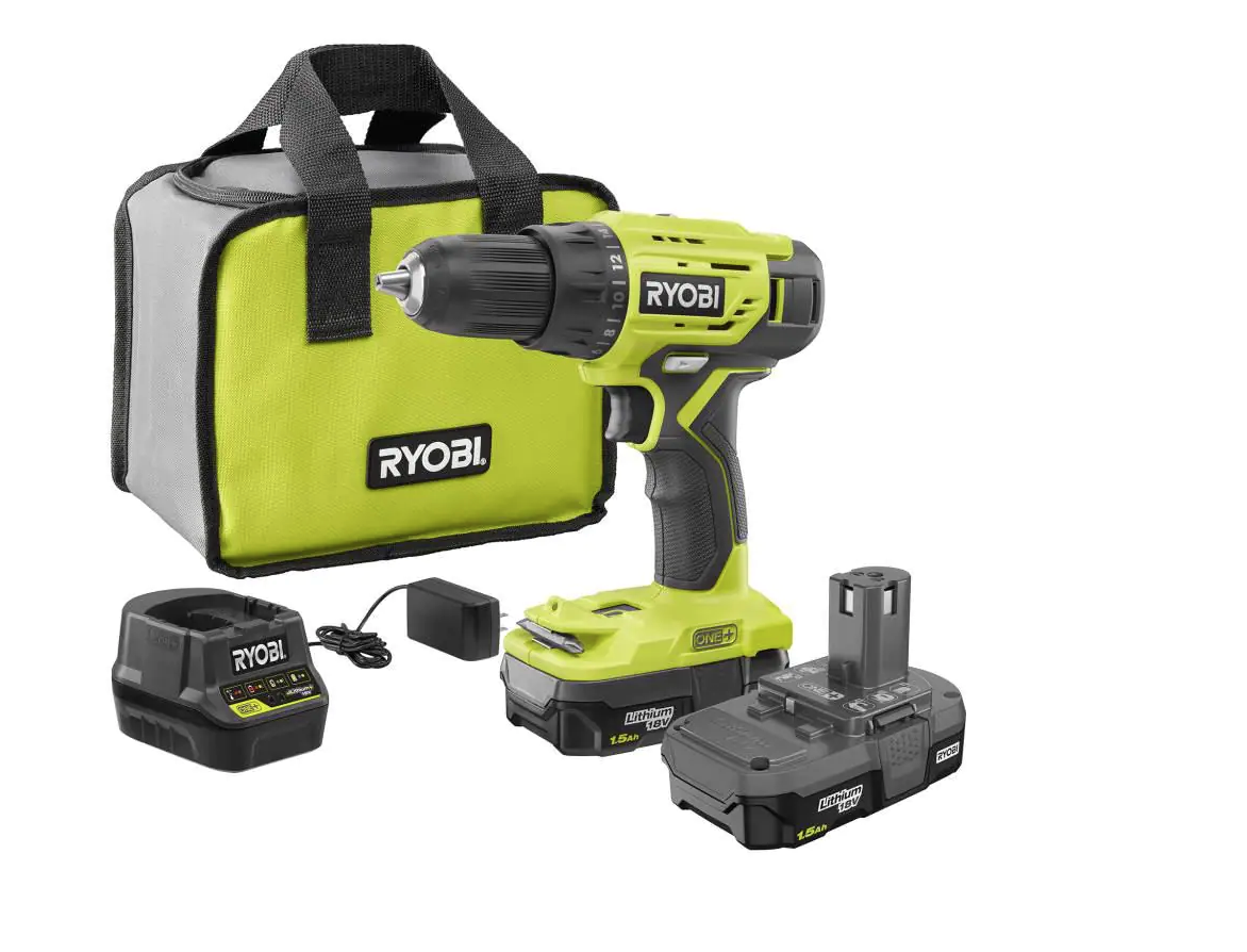 RYOBI ONE+ 18V Lithium-Ion Cordless 1/2 in. Drill/Driver Kit 
